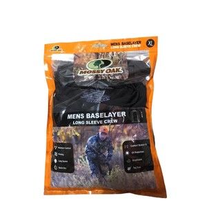 Mossy Oak  Baselayer Long Sleeve Crew Black Size XL New